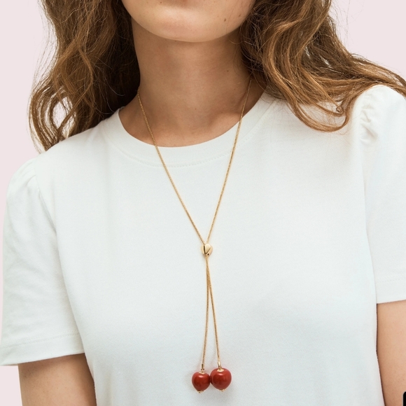 Kate Spade BNWT Tutti fruity cherry linear necklac - Picture 2 of 8